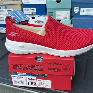 Skechers Red GOwalk Joy Slip-Ons